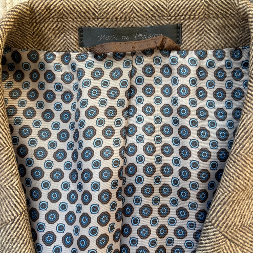 Men’s Herringbone Wool & Cashmere Sport Coat Blazer Jacket - Picture 11 of 16
